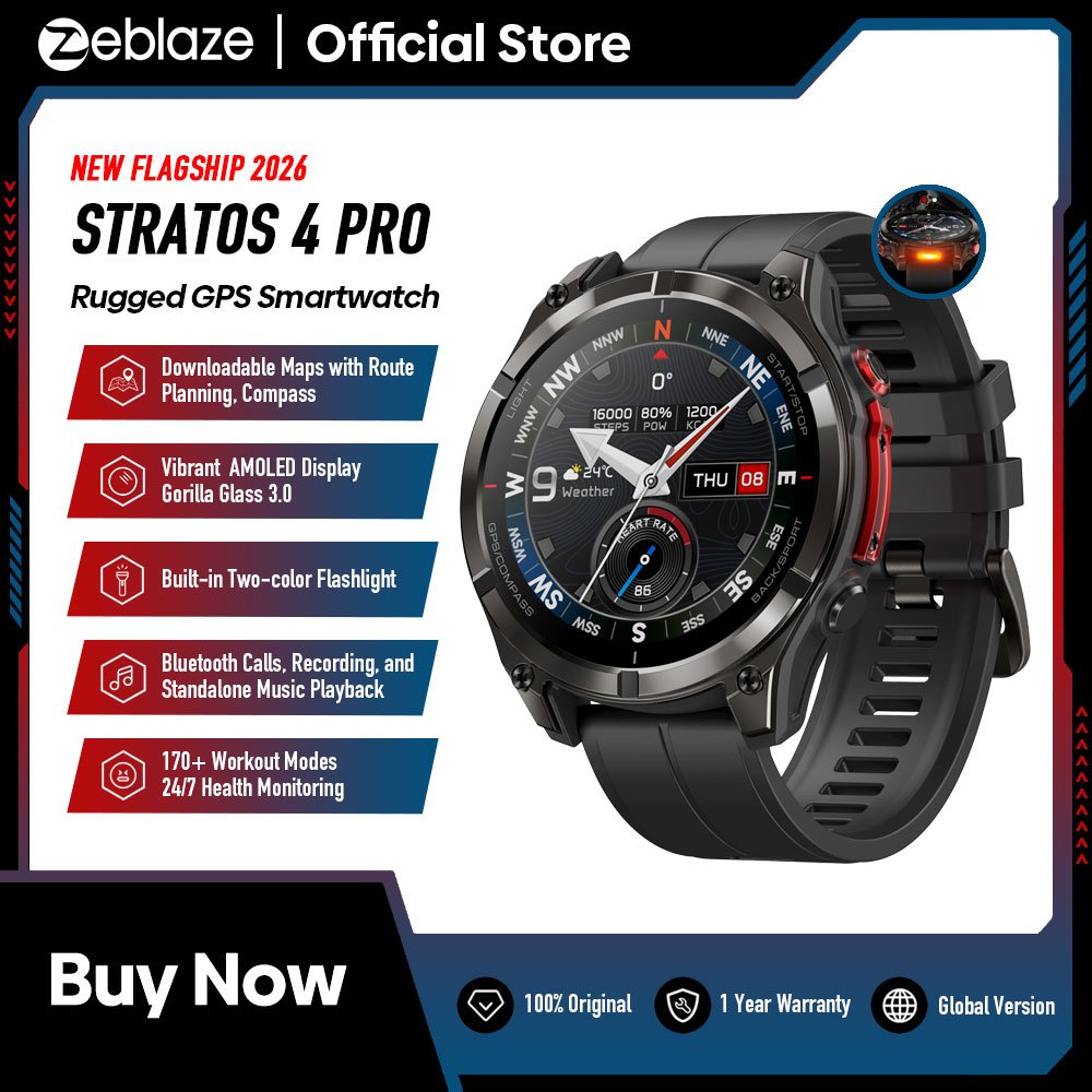 Gps Running Watch - นาฬิกาสมาร์ทวอทช์ New Zeblaze Stratos 4 PRO