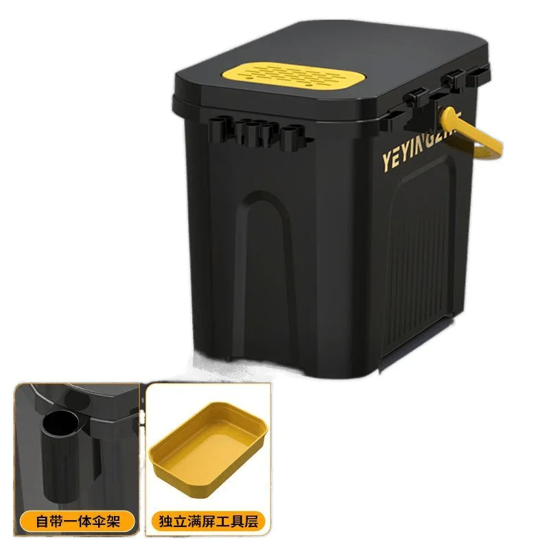 Running Gear Box - # เหมาะสำหรับนักแคมป์ ถังตกปลาแบบพกพา กล่องตกปลาขนาดเล็ก ดีไซน์แบบมีที่นั่ง ถังใส่ปลา