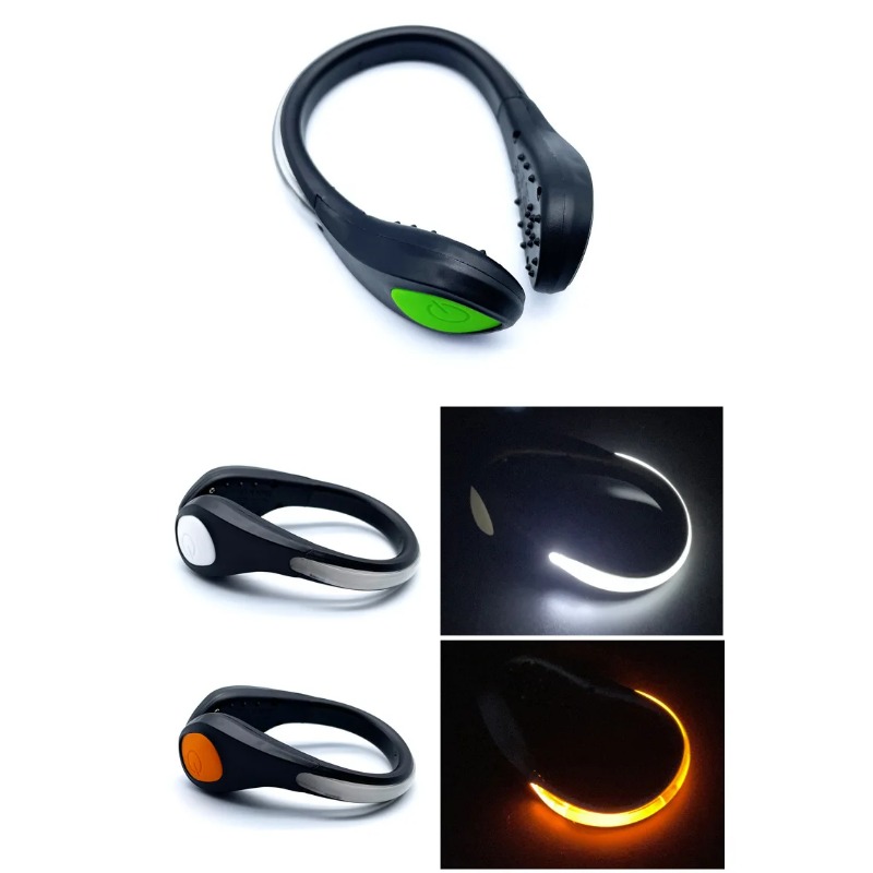 New Gear Running - ไฟหนีบรองเท้าแบบใหม่พร้อมไฟ LED สำหรับเตือนความปลอดภัยสำหรับการวิ่งกลางคืนกลางแจ้ง ปั่นจักรยาน และอุปกรณ์กีฬา