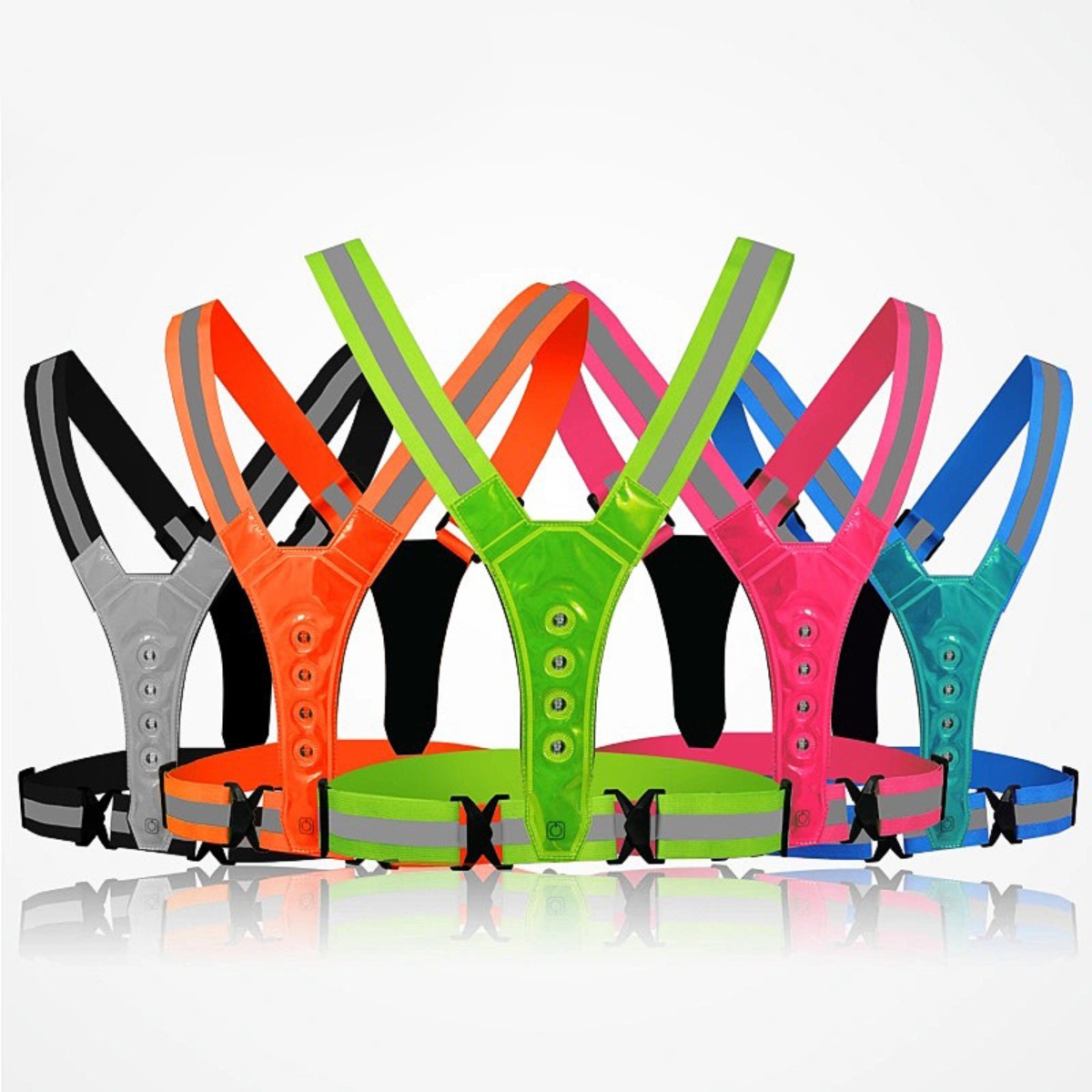 Running Gear Essential - เสื้อกั๊กความปลอดภัยในการวิ่งและขี่จักรยาน LED แบบปรับได้สําหรับผู้ชายและผู้หญิงอุปกรณ์กีฬาการรักษาความปลอดภัยกลางคืน