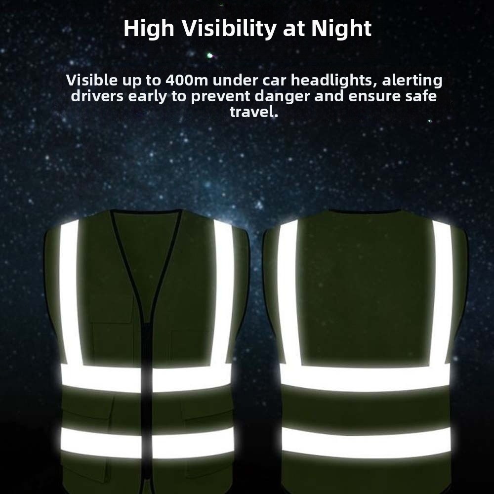 Running Gear Reflective - เสื้อกั๊กสะท้อนแสงมองเห็นได้ชัดเจน ขนาดเดียว สำหรับกิจกรรมกลางแจ้ง พร้อมกระเป๋า ระบายอากาศได้ดี อุปกรณ์วิ่งเพื่อความปลอดภัยสำหรับกีฬา