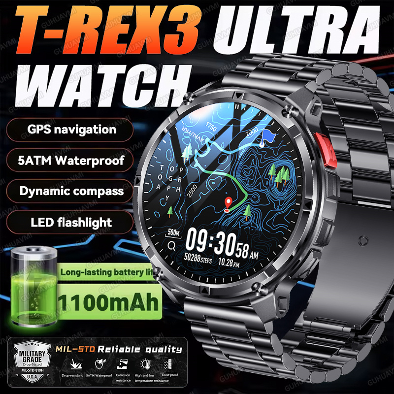 Gps Running Watch - 2026 นาฬิกาอัจฉริยะรุ่นใหม่ T-Rex3 Ultra 1100Mah ระดับทหาร