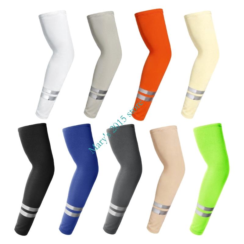 Running Gear Reflective - ปลอกแขนกันแดดสะท้อนแสงขนาด 45 ซม. คู่สำหรับการสวมใส่กลางแจ้งทุกวัน ปลอกแขนแบบดึงสำหรับการปั่นจักรยานและอุปกรณ์วิ่ง
