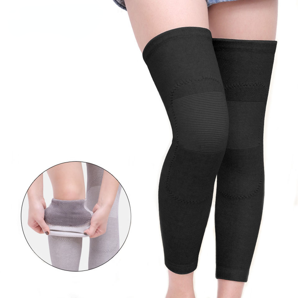 Running Gear For Knee Pain - สนับเข่ากันหนาวแบบยาว 1 คู่ ทำจากถ่านไม้ไผ่ สำหรับผู้หญิงและผู้สูงอายุ ใช้สำหรับวิ่งและปั่นจักรยาน
