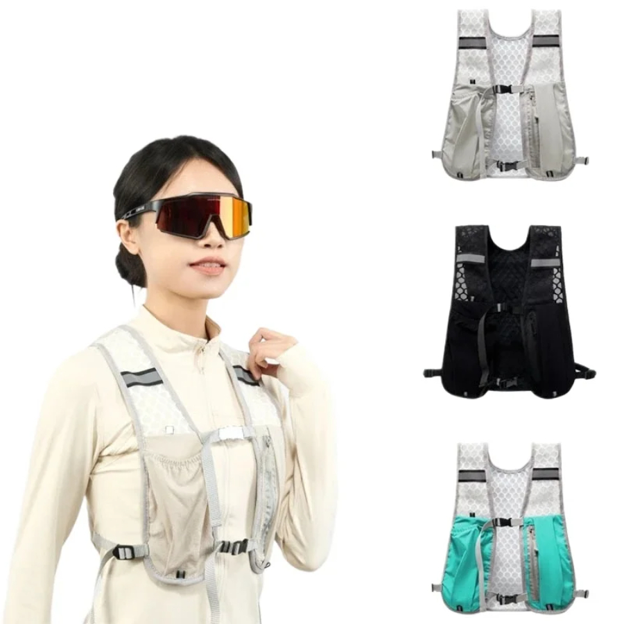 Running Gear Reflective - เสื้อกั๊กจักรยานวิ่งรุ่นใหม่ปี 2025 เสื้อกั๊กวิ่งน้ำหนักเบาแบบสะท้อนแสงพร้อมช่องใส่ขวดน้ำและช่องเก็บโทรศัพท์