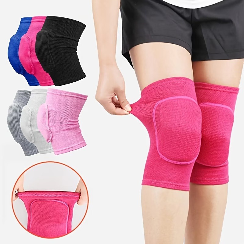 Running Gear Essential - แผ่นรองเข่าอุ่นสำหรับผู้ชายและผู้หญิง แผ่นรองเข่ากีฬาแบบยืดหยุ่นกันลื่น อุปกรณ์ป้องกันที่ระบายอากาศได้ เหมาะสำหรับปั่นจักรยาน วิ่ง และออกกำลังกาย