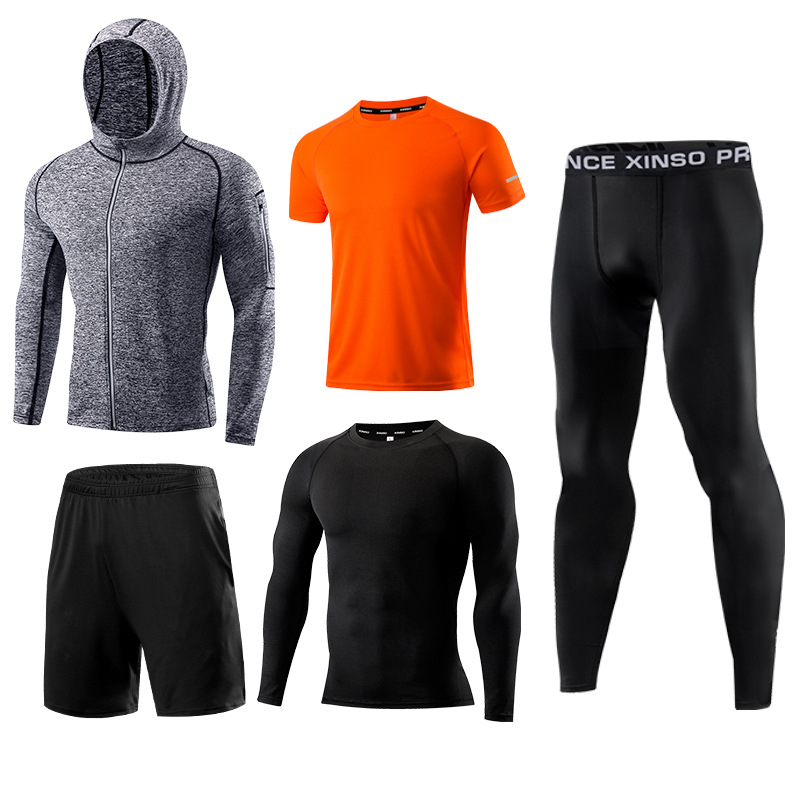ชุดออกกำลังกายผู้ชาย 5 ชิ้น ชุ - Running Gear Quick Dry บทวิจารณ์และราคา