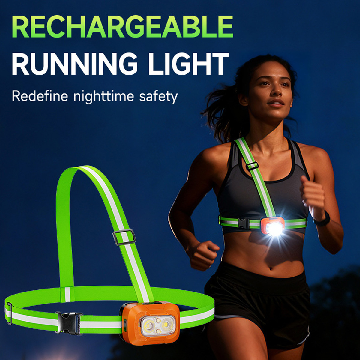 ไฟวิ่งแบบชาร์จ USB กันน้ำ น้ำห - Running Gear Reflective บทวิจารณ์และราคา