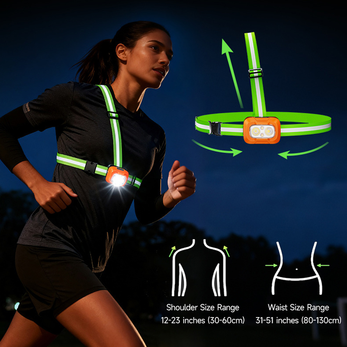 ไฟวิ่งแบบชาร์จ USB กันน้ำ น้ำห - Running Gear Reflective บทวิจารณ์และราคา