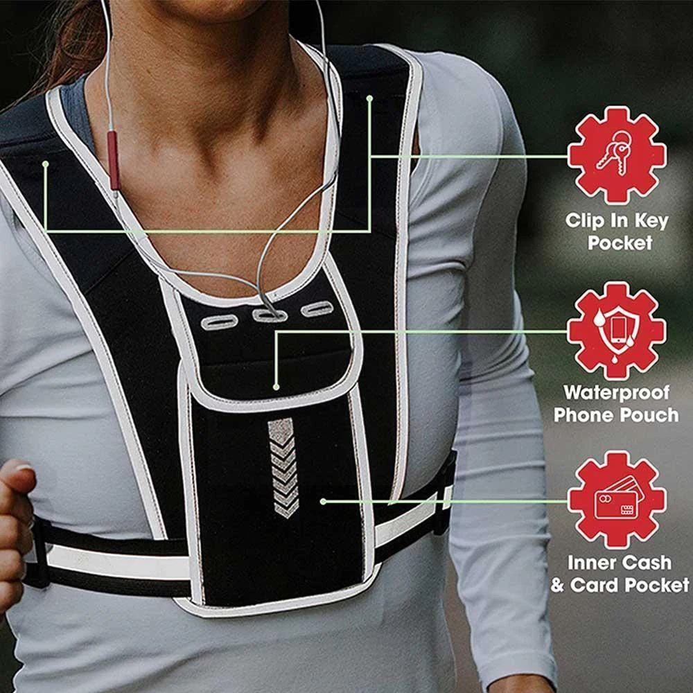เสื้อกั๊กใส่โทรศัพท์สำหรับผู้ช - Running Gear Reflective บทวิจารณ์และราคา